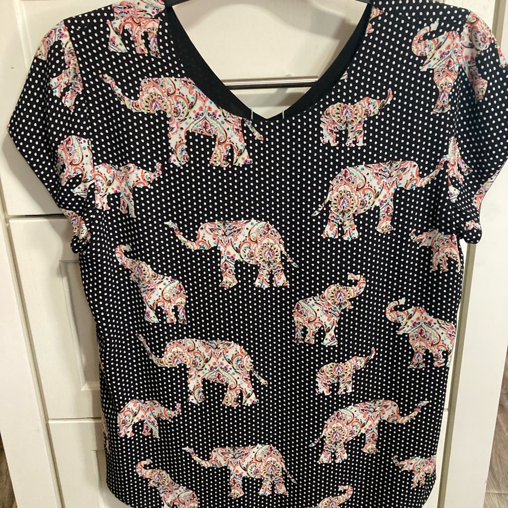 Chico's Black Top with Paisley Design